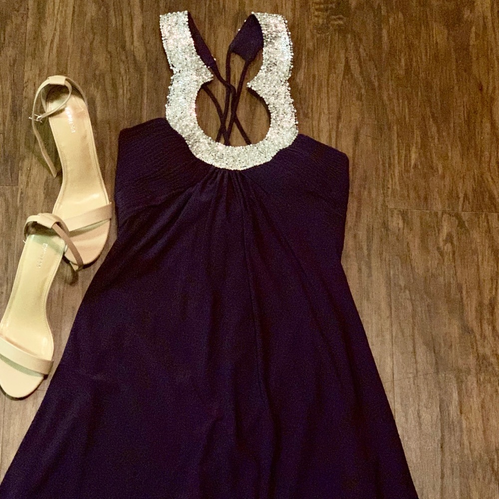 Glamorous Eggplant Party Dress